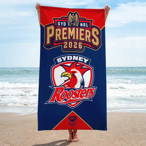 Sydney Roosters 2026 NRL Premiers Rectangle Beach Towel – TANTN25942