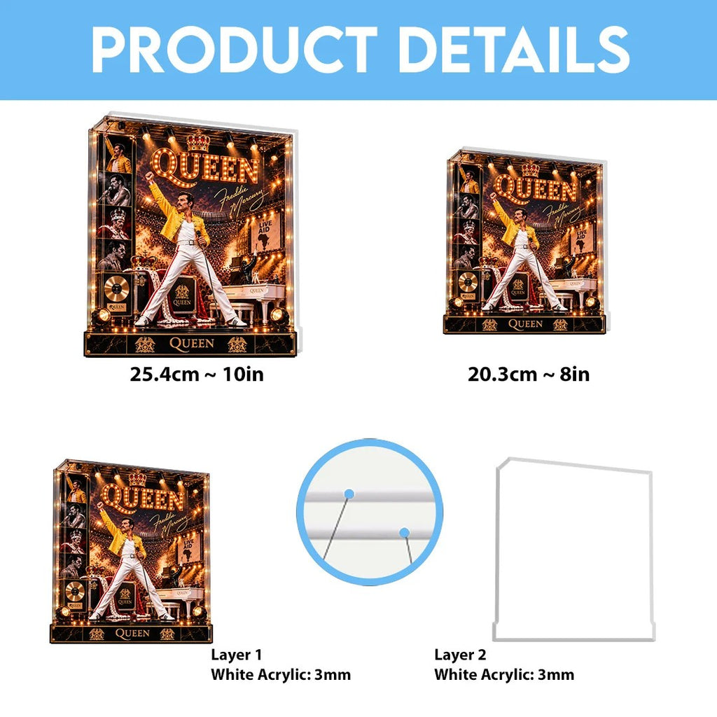 Freddie Mercury Custom Shape Acrylic Light Box – TANTN25984