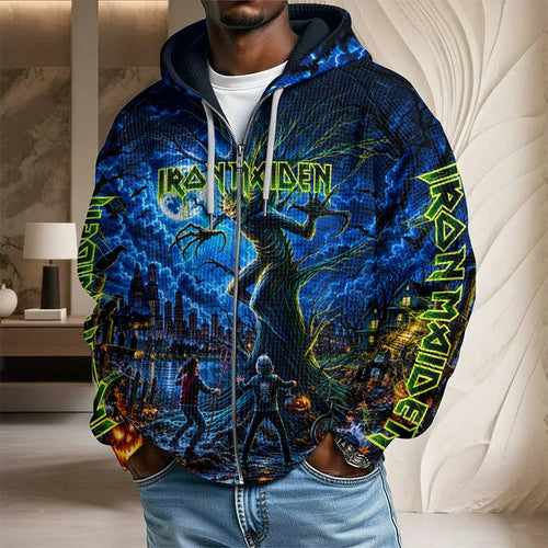 Iron Maiden Fear of the Dark Halloween 3D Unisex Waffle Hoodie – TANTN26006