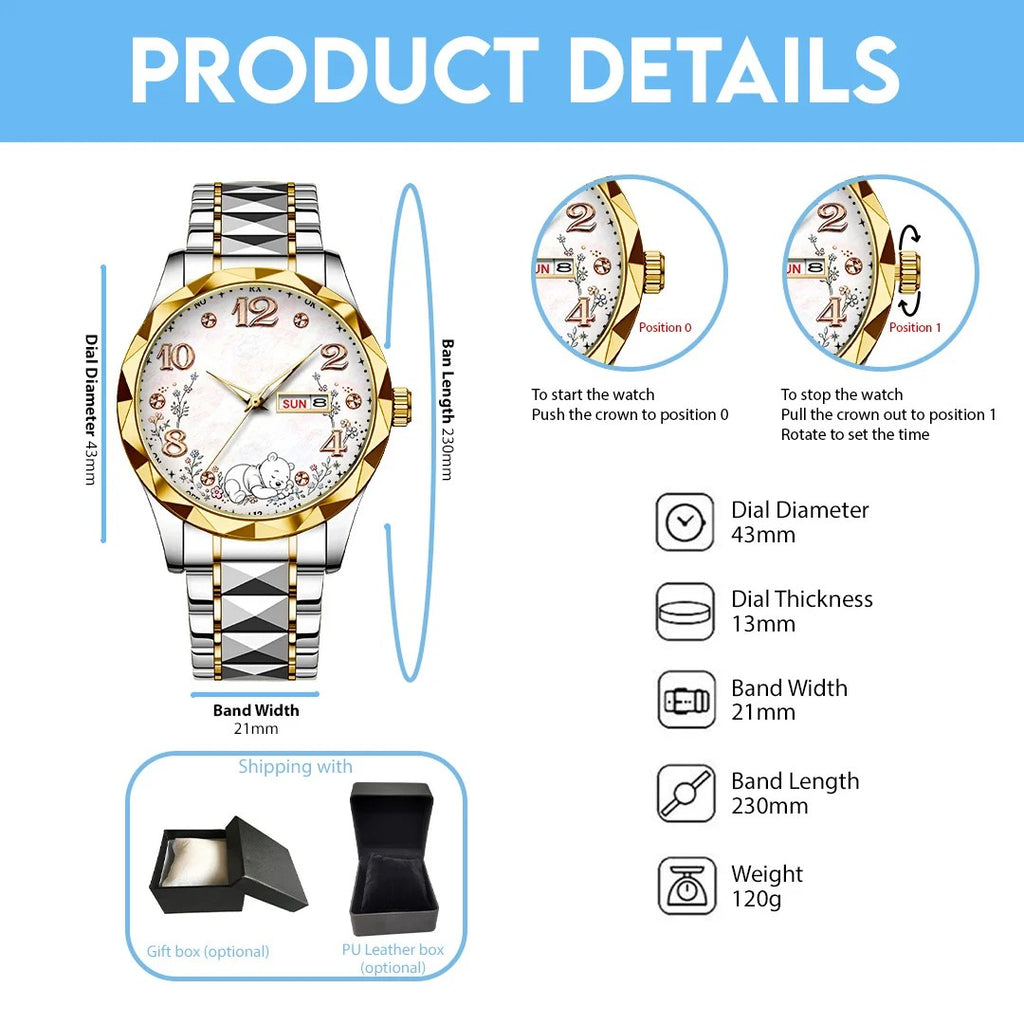 Winnie-the-Pooh 100th Anniversary Alloy Luxury Quartz Watch – TANTN26146