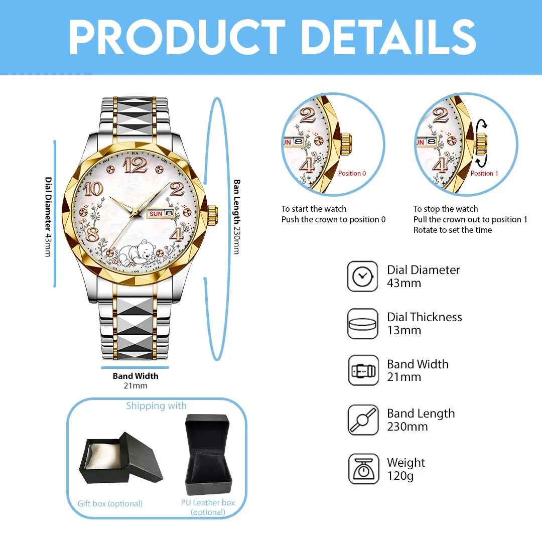 Winnie-the-Pooh 100th Anniversary Alloy Luxury Quartz Watch – TANTN26146