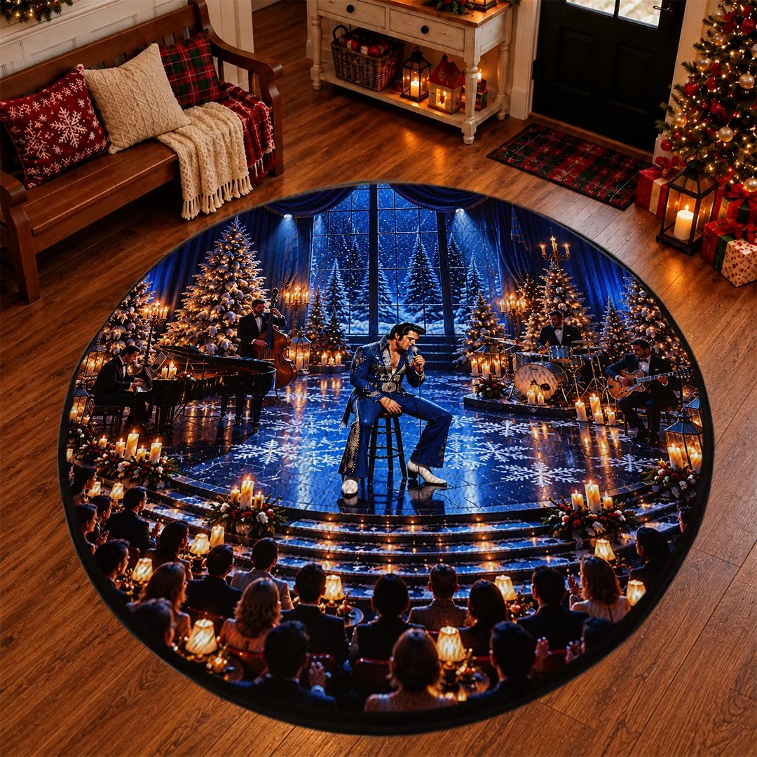 Elvis Presley Foldable Round Rug – TANTN26211