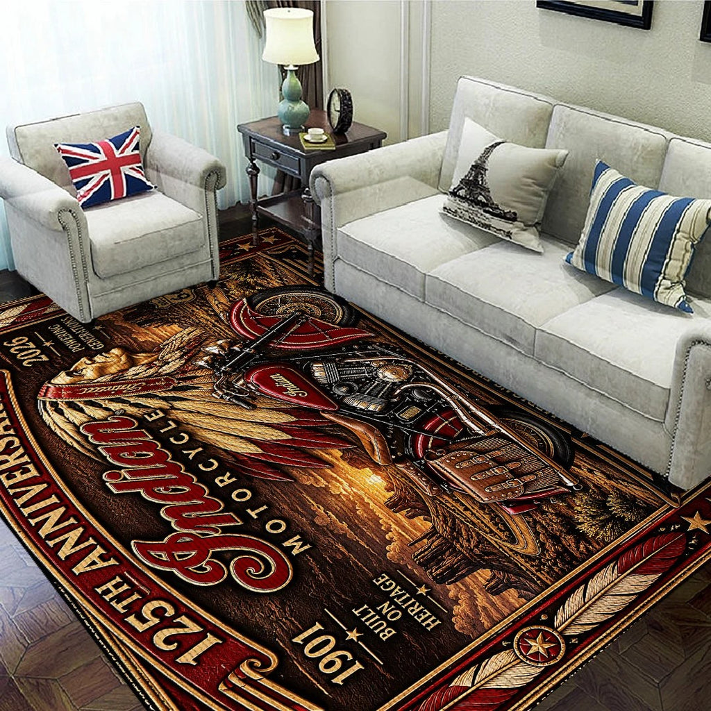 Indian Motorcycle 125th Anniversary 2026 Rectangular Rug – TANTN26249