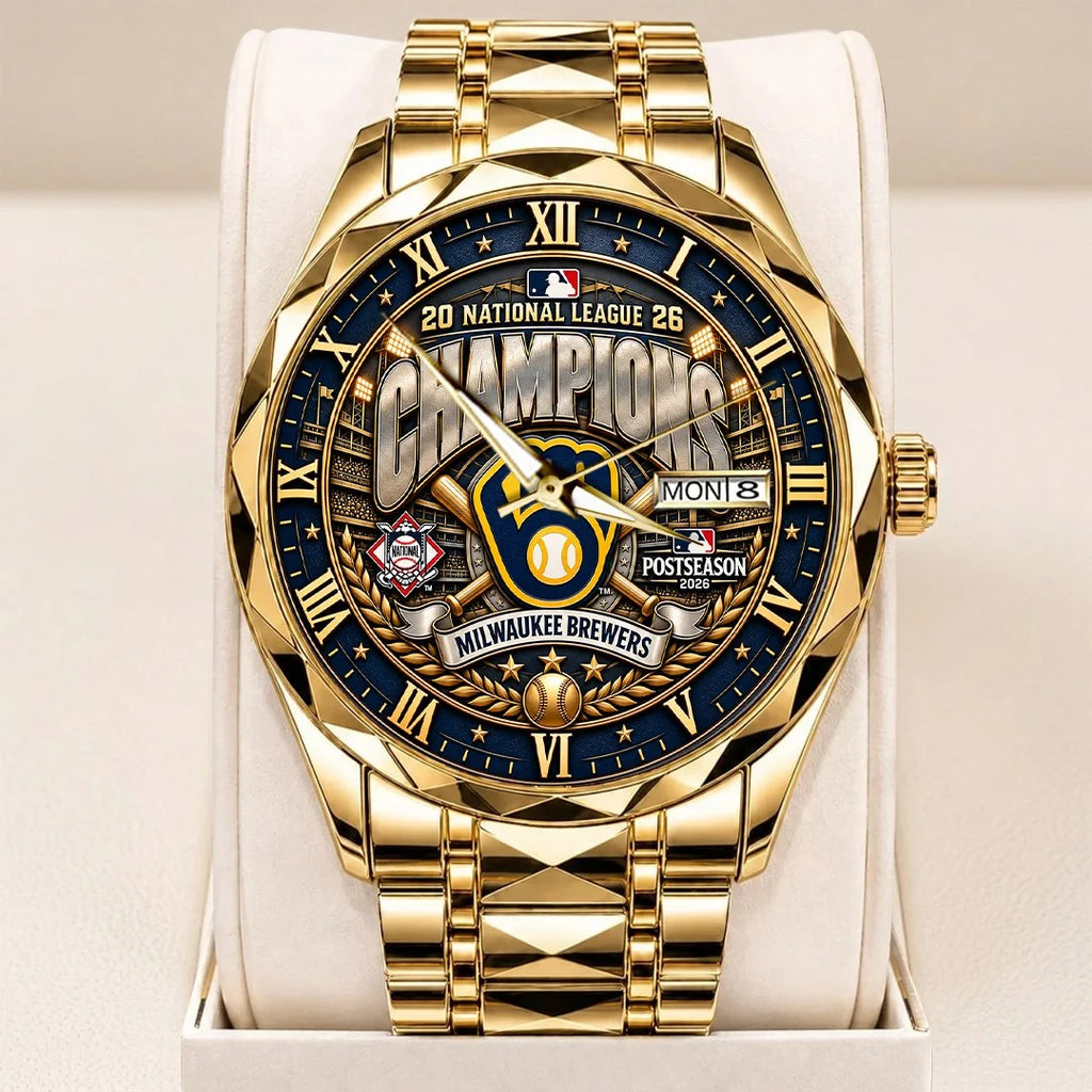 Milwaukee Brewers 2026 National League Champions Alloy Luxury Quartz Watch – TANTN26283