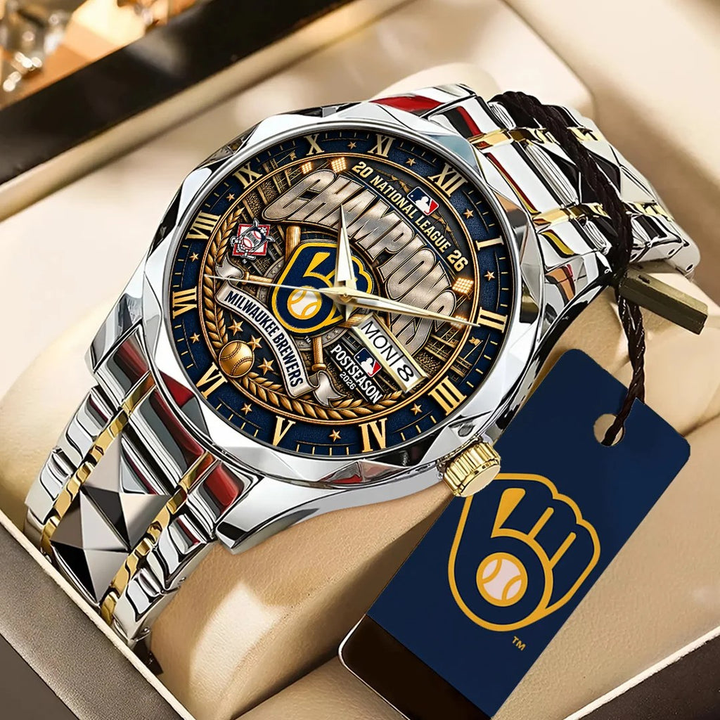 Milwaukee Brewers 2026 National League Champions Alloy Luxury Quartz Watch – TANTN26283