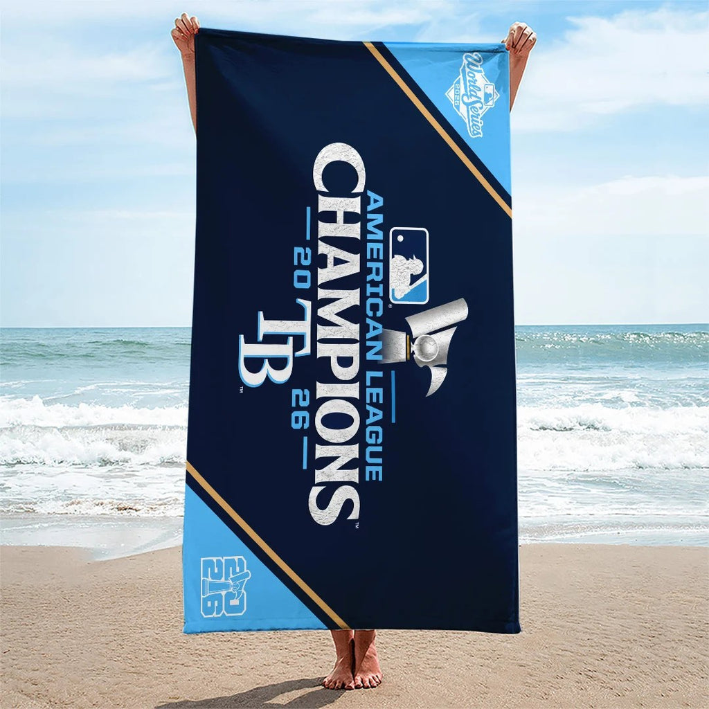 Tampa Bay Rays 2026 American League Champions Rectangle Beach Towel – TANTN26313