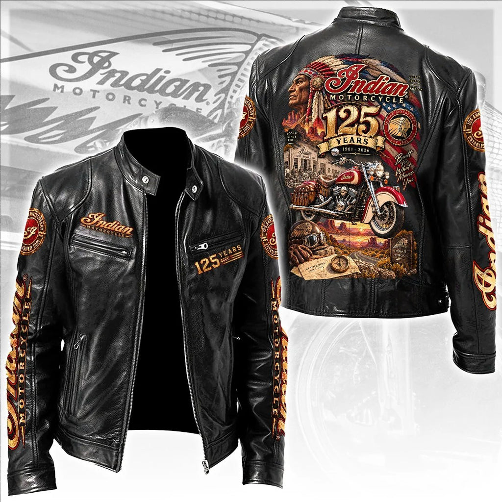 Indian Motorcycle 125th Anniversary 2026 Motorcycle Leather Jacket – TANTN26358