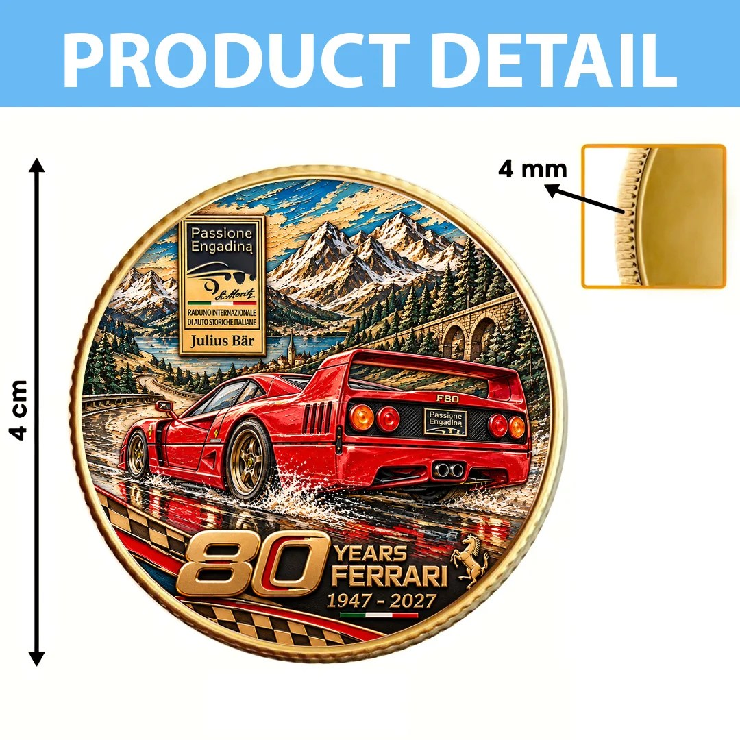 Ferrari 80 Years Anniversarry 2027 Commemorative Coin – TANTN26393