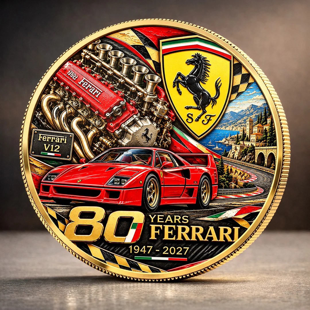 Ferrari 80 Years Anniversarry 2027 Commemorative Coin – TANTN26395