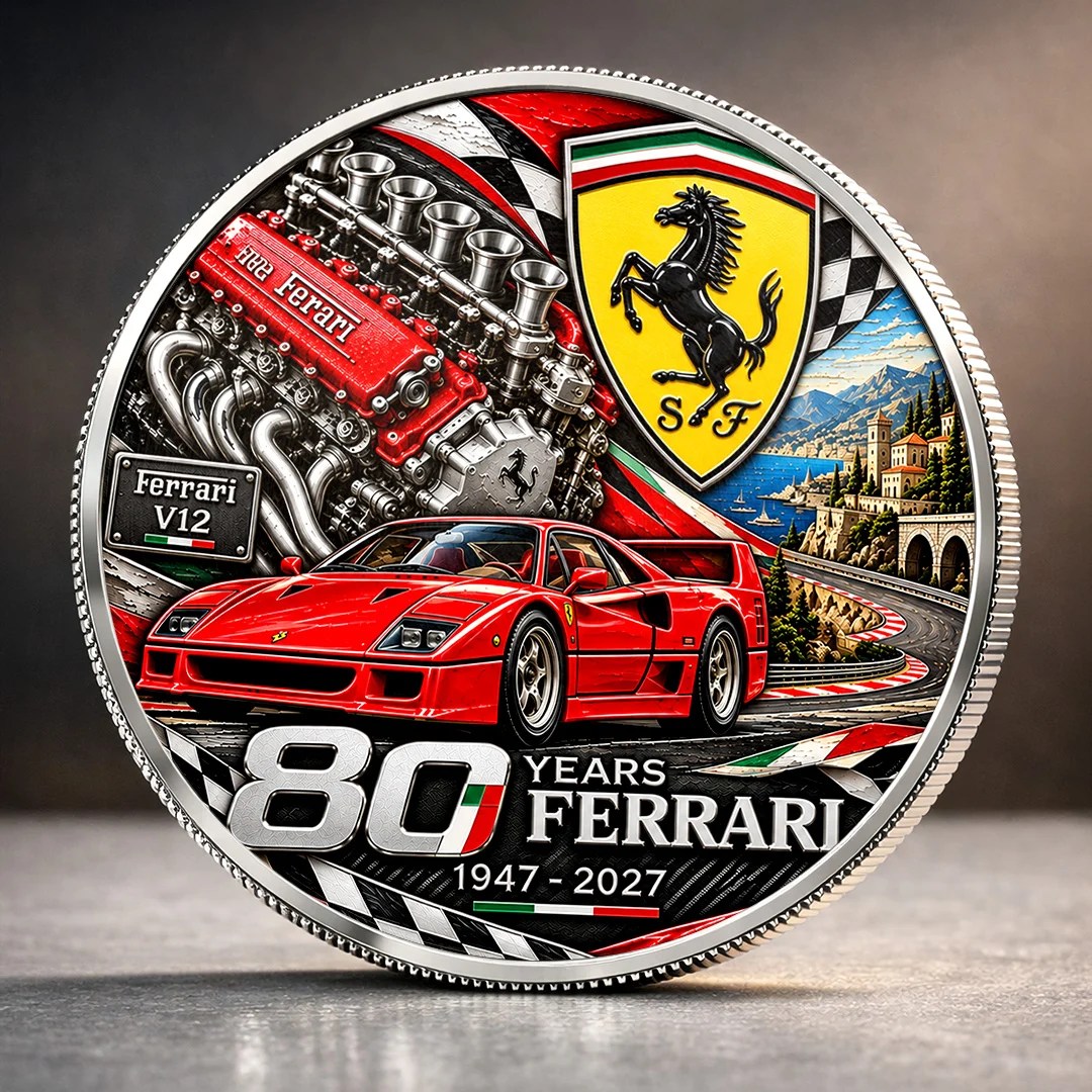 Ferrari 80 Years Anniversarry 2027 Commemorative Coin – TANTN26395