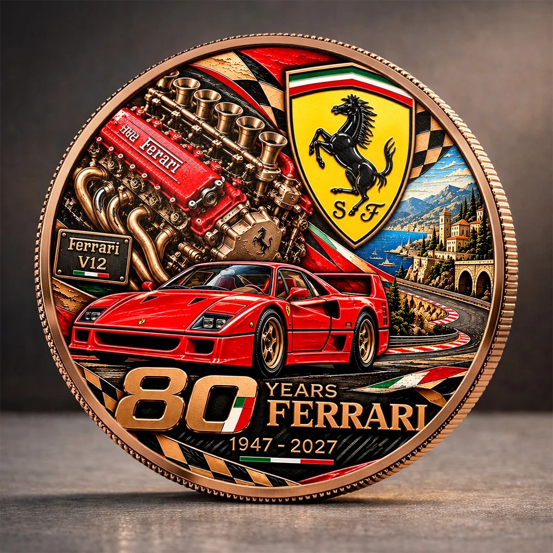 Ferrari 80 Years Anniversarry 2027 Commemorative Coin – TANTN26395