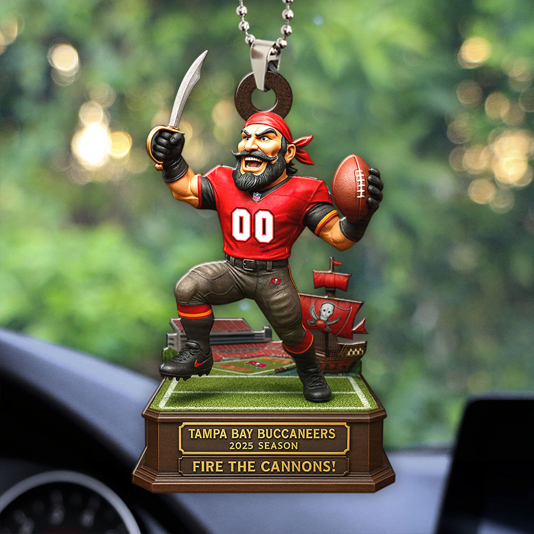 Tampa Bay Buccaneers 2025 Season Custom shape 2-sided Acrylic Car Ornament – HOATT13686