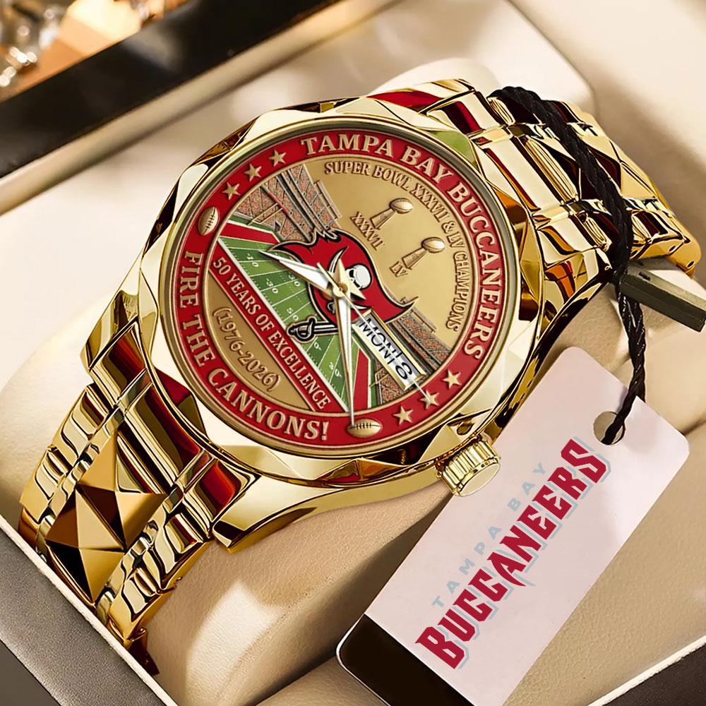 Tampa Bay Buccaneers 50 Years Alloy Luxury Quartz Watch – MAITM14249