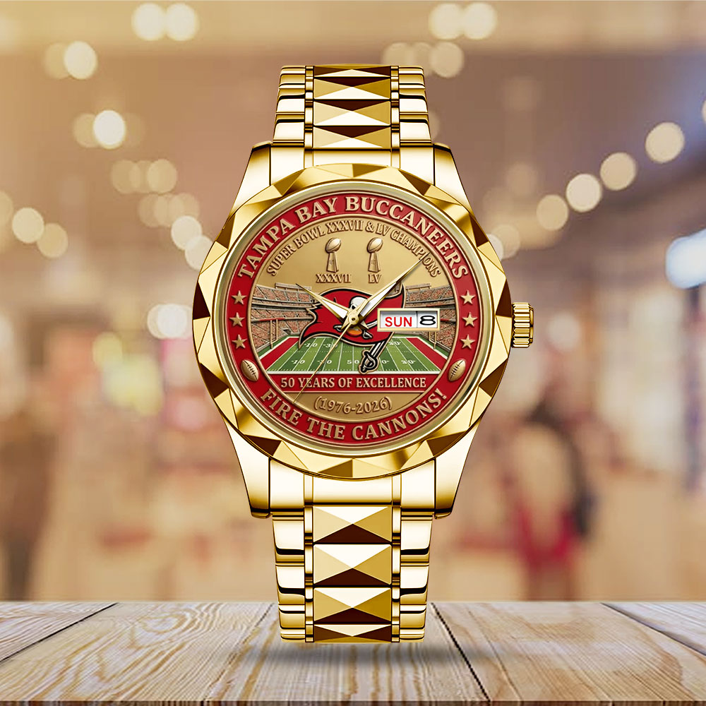 Tampa Bay Buccaneers 50 Years Alloy Luxury Quartz Watch – MAITM14249