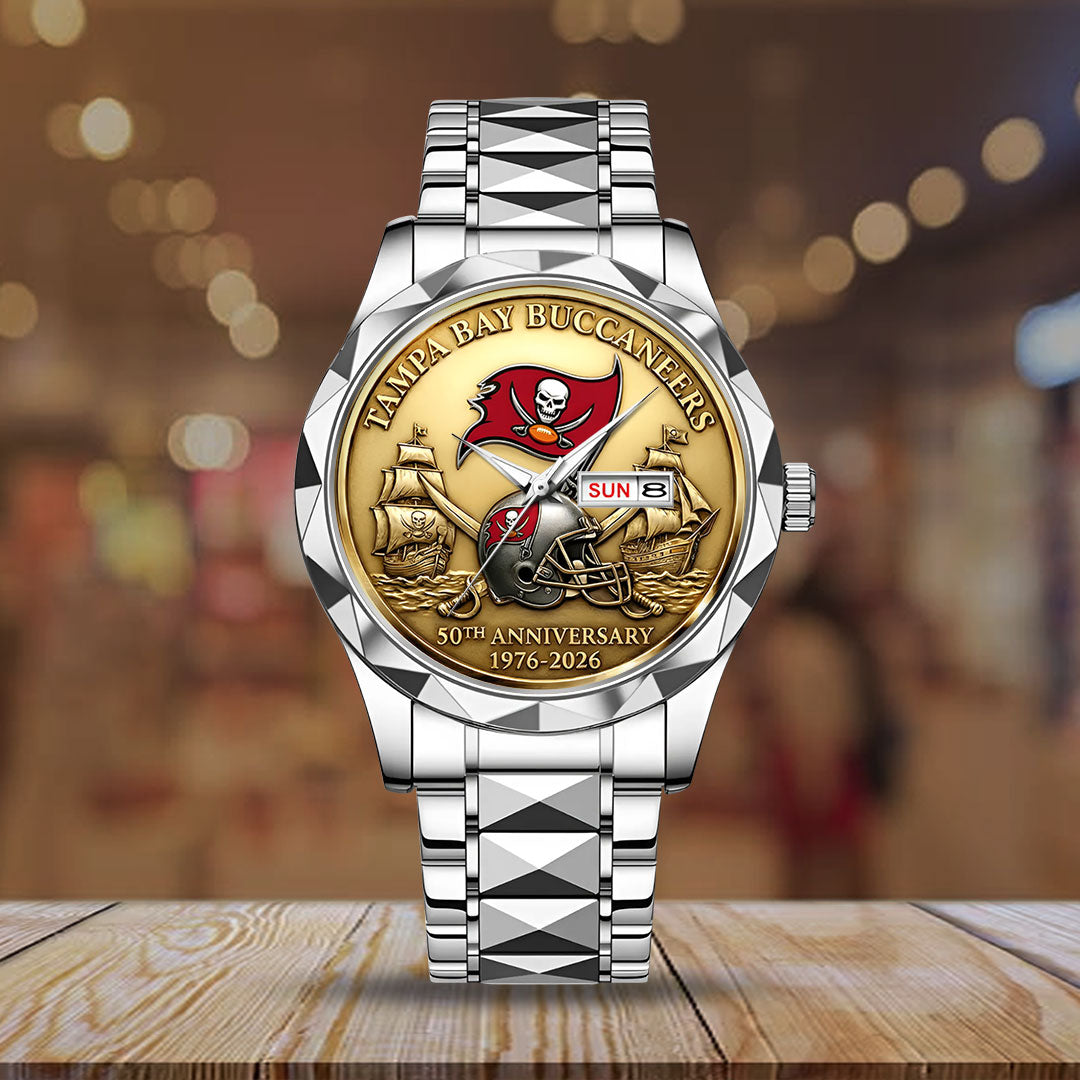 Tampa Bay Buccaneers 50th Anniversary Alloy Luxury Quartz Watch – HOATT15364