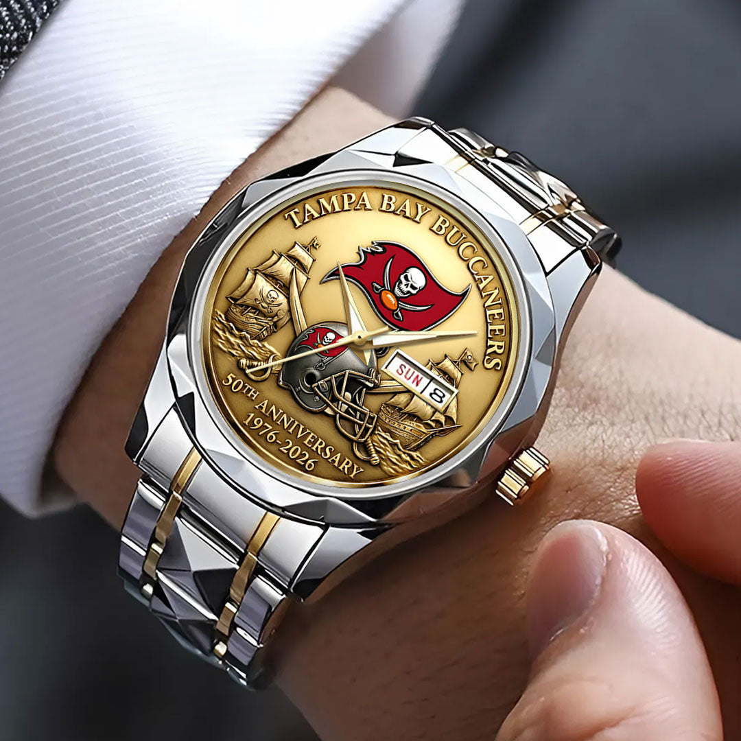Tampa Bay Buccaneers 50th Anniversary Alloy Luxury Quartz Watch – HOATT15364