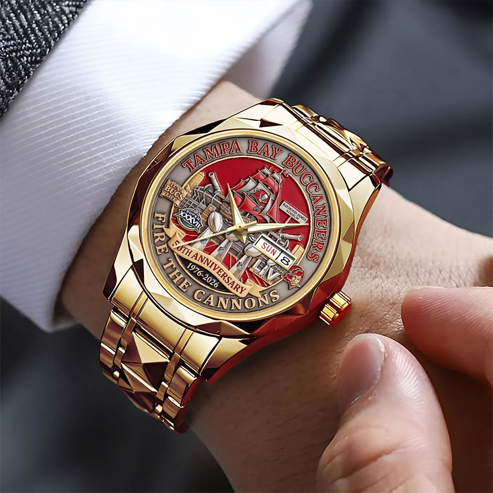Tampa Bay Buccaneers 50th Anniversary Alloy Luxury Quartz Watch – MAITM15003
