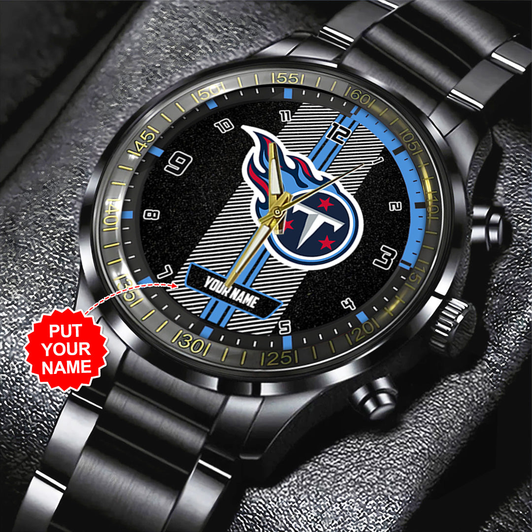 Personalized Tennessee Titans Black Stainless Steel Watch – TANTN16034