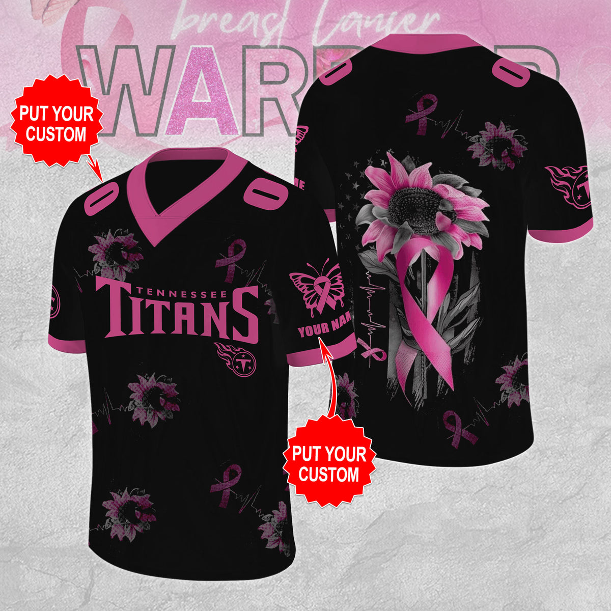 Personalized Tennessee Titans x Breast Cancer Awareness 3D Football Jersey – MAITM12865