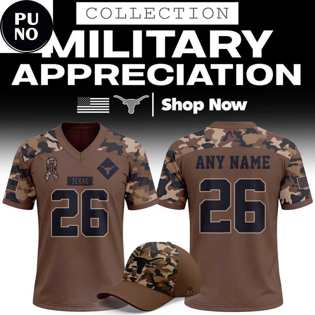 Texas Longhorns 2026 Military Appreciation Night Personalized Football Jersey