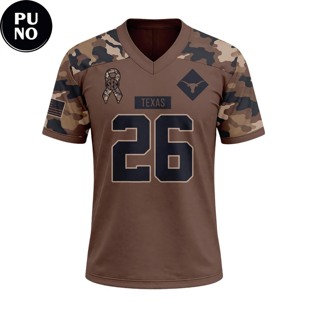 Texas Longhorns 2026 Military Appreciation Night Personalized Football Jersey