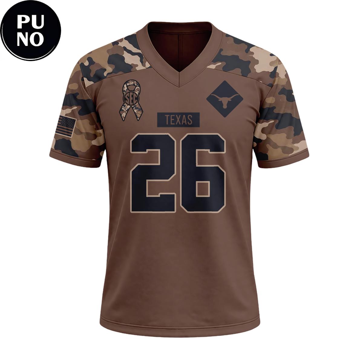 Texas Longhorns 2026 Military Appreciation Night Personalized Football Jersey