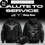 Texas Longhorns 2026 Salute to Service Camo Hoodie T-Shirt