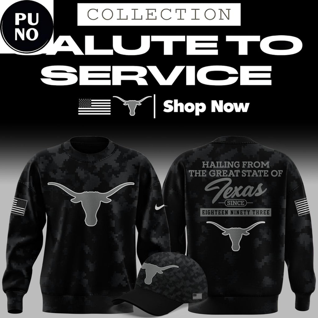 Texas Longhorns 2026 Salute to Service Camo Hoodie T-Shirt
