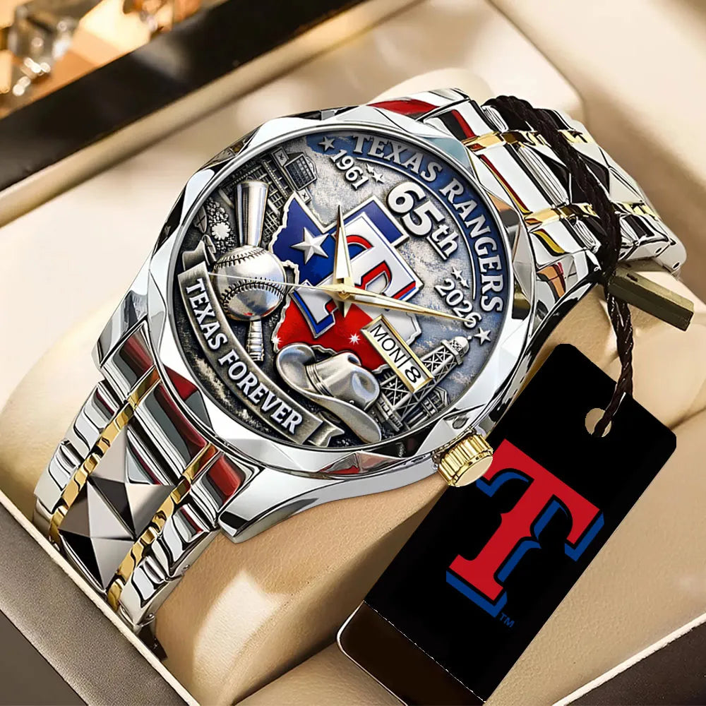 Texas Rangers 65th Anniversary Alloy Luxury Quartz Watch – TANTN21609