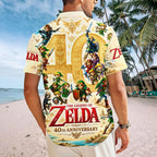 The Legend of Zelda 40th Anniversary Short Sleeve Button-Down Shirt – HOATT26832
