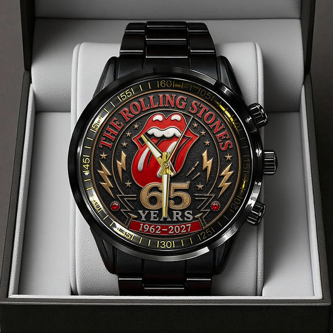 The Rolling Stones 65 Years Anniversary Black Stainless Steel Watch – TANTN24555