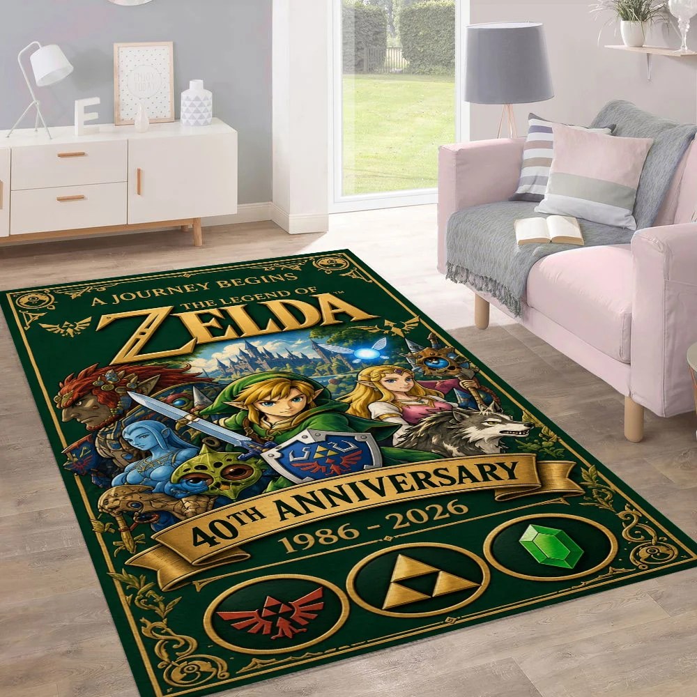 The Legend of Zelda 40th Anniversary Rectangular Rug – MAITM15508