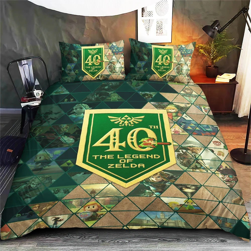 The Legend of Zelda 40th Anniversary 3-Piece Duvet Bedding Set – TANTN25556