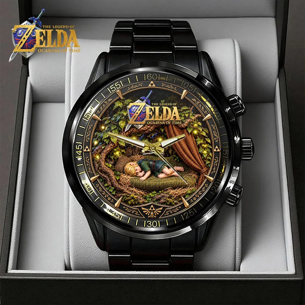 The Legend of Zelda: Ocarina of Time Black Stainless Steel Watch – GNE9207