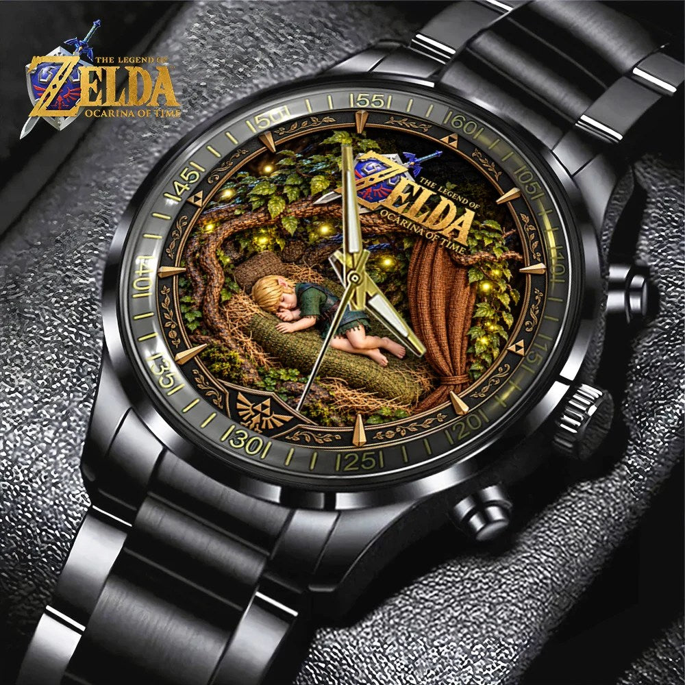 The Legend of Zelda: Ocarina of Time Black Stainless Steel Watch – GNE9207