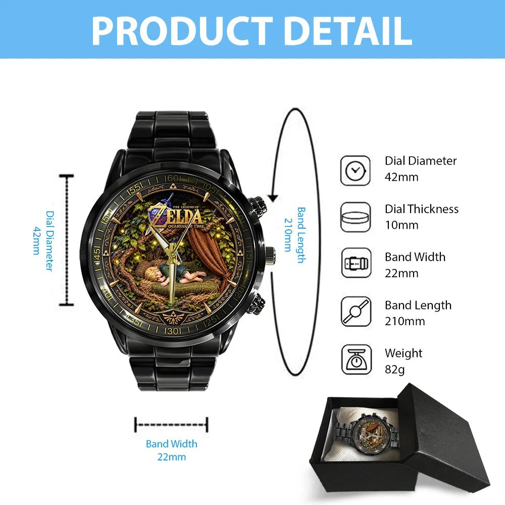 The Legend of Zelda: Ocarina of Time Black Stainless Steel Watch – GNE9207