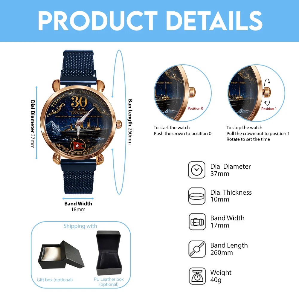 Titanic 30th Anniversary Mesh Strap Quartz Watch – TMTHU8894