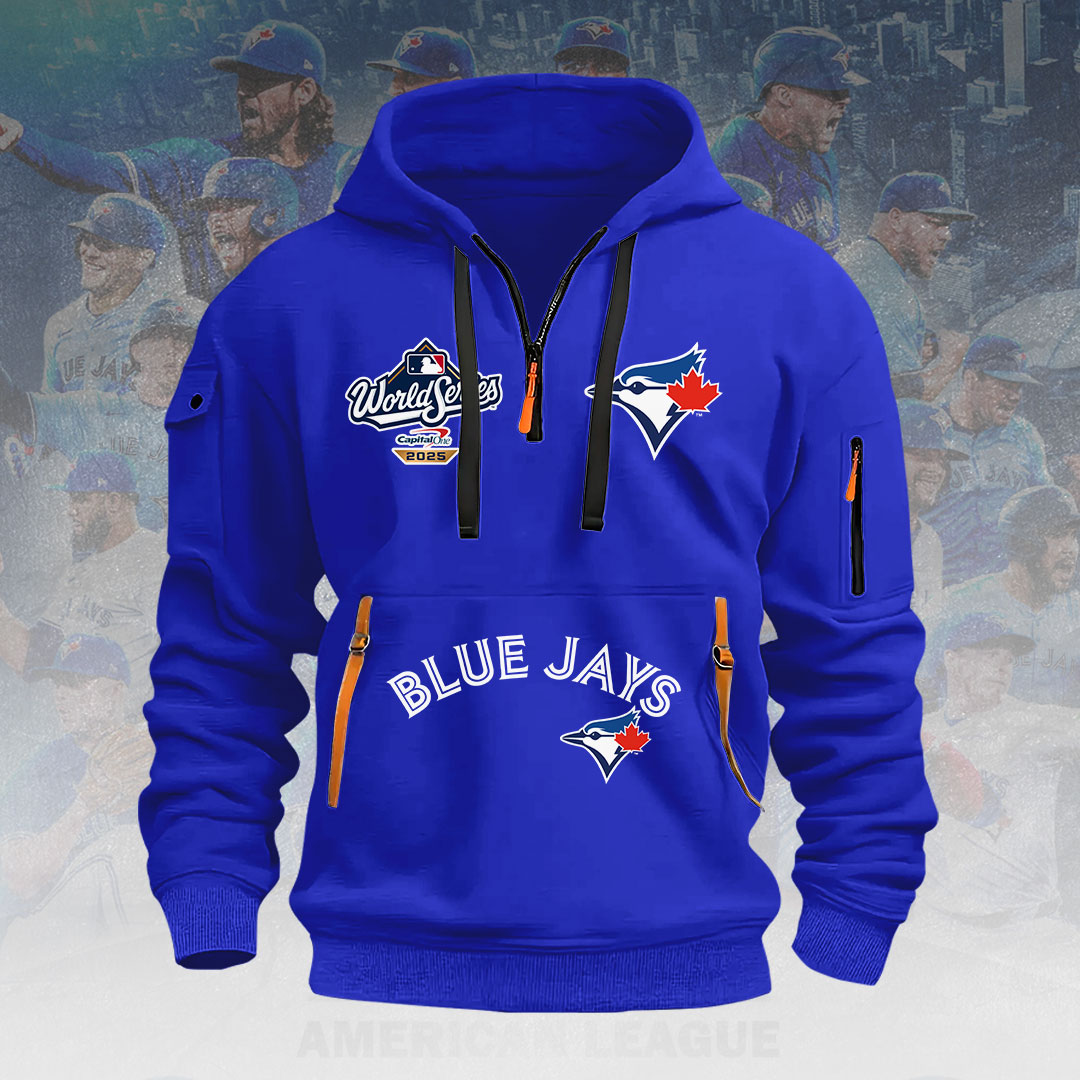 Toronto Blue Jays 2025 American League Champions 2D Quarter Zip Hoodie – HOATT14576