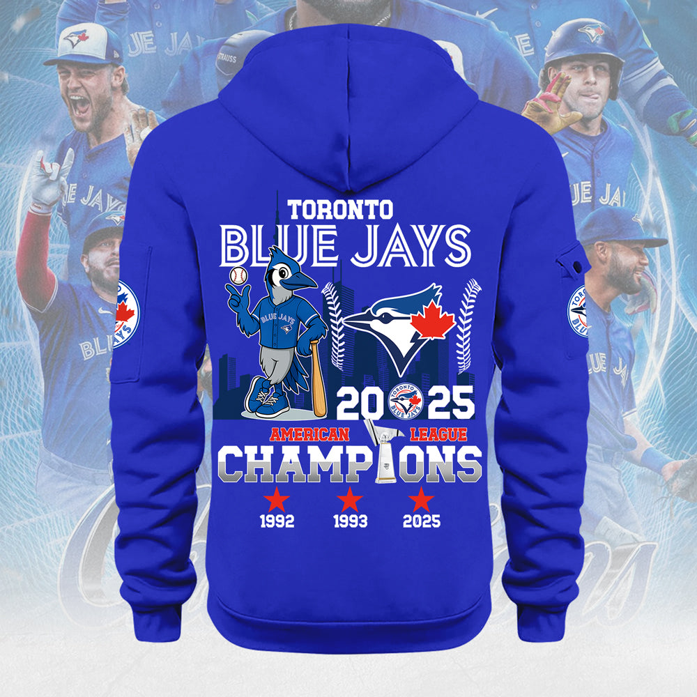 Toronto Blue Jays 2025 American League Champions 2D Quarter Zip Hoodie – MAITM13647