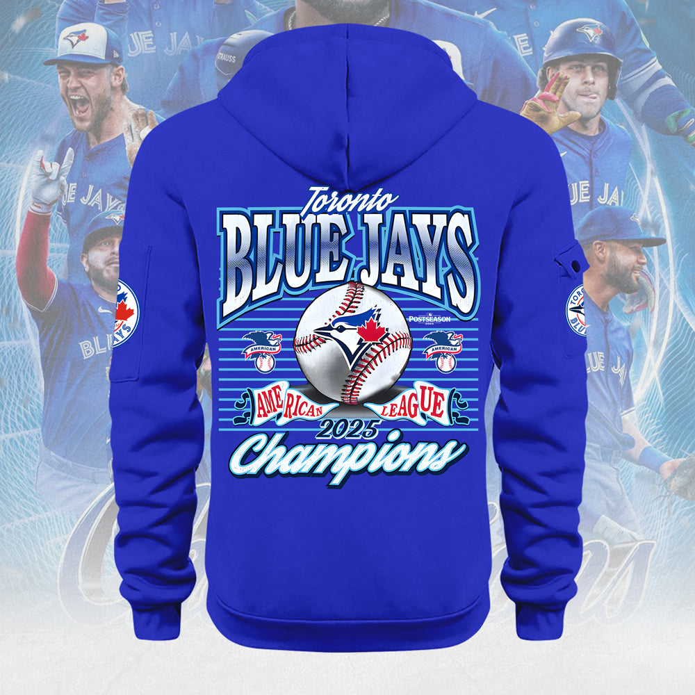 Toronto Blue Jays 2025 American League Champions 2D Quarter Zip Hoodie – MAITM13721