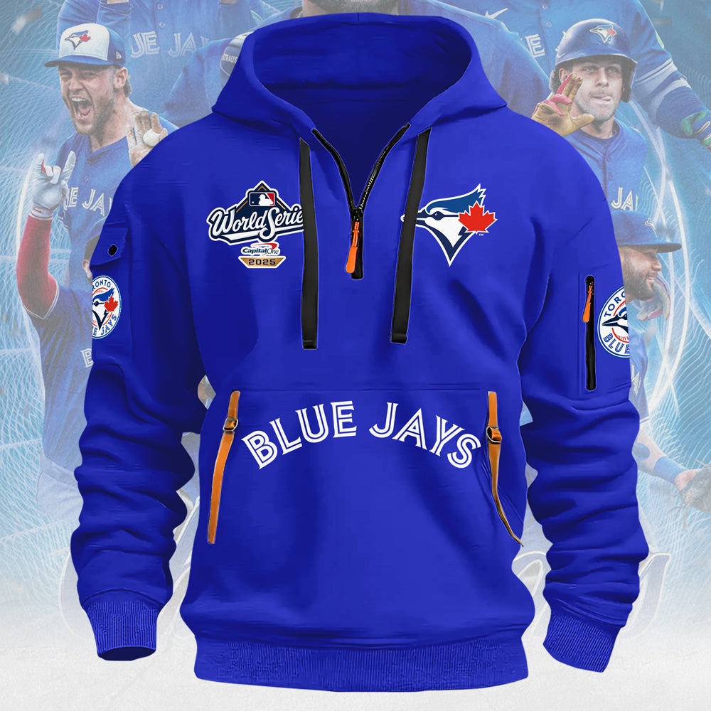 Toronto Blue Jays 2025 American League Champions 2D Quarter Zip Hoodie – MAITM13721
