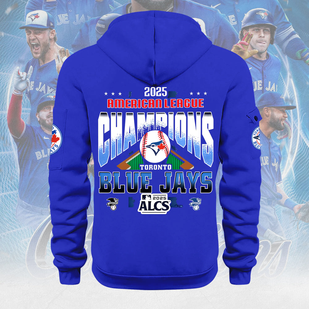 Toronto Blue Jays 2025 American League Champions 2D Quarter Zip Hoodie – MAITM13759