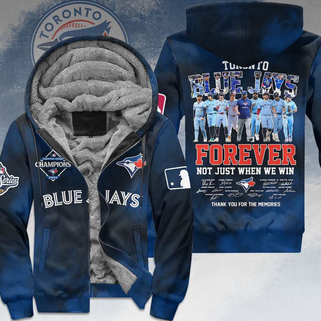 Toronto Blue Jays 2025 American League Champions 3D Fleece Zip Hoodie – HOATT14940