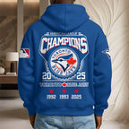 Toronto Blue Jays 2025 American League Champions 3D Unisex Waffle Hoodie – HOATT14930
