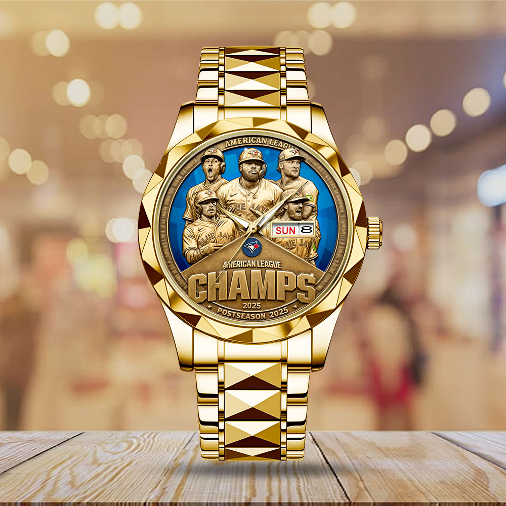 Toronto Blue Jays 2025 American League Champions Alloy Luxury Quartz Watch – MAITM13532