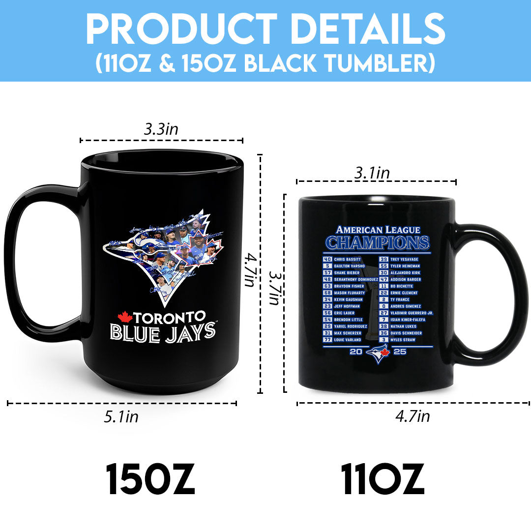 Toronto Blue Jays 2025 American League Champions Ceramic Mug – HOATT14594