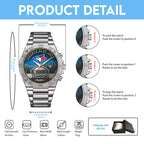 Toronto Blue Jays 2025 American League Champions Gentleman Stainless Steel Watch – MAITM13771