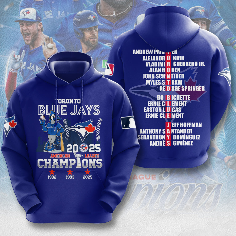 Toronto Blue Jays 2025 American League Champions 3D Apparel – MAITM13537