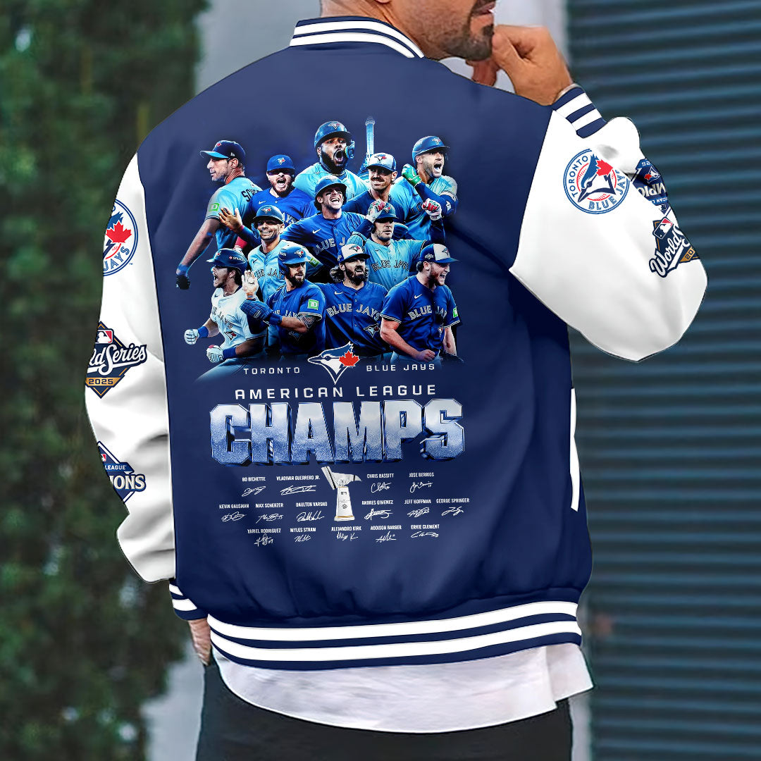 Toronto Blue Jays 2025 American League Champions Varsity Jacket – HOATT14677