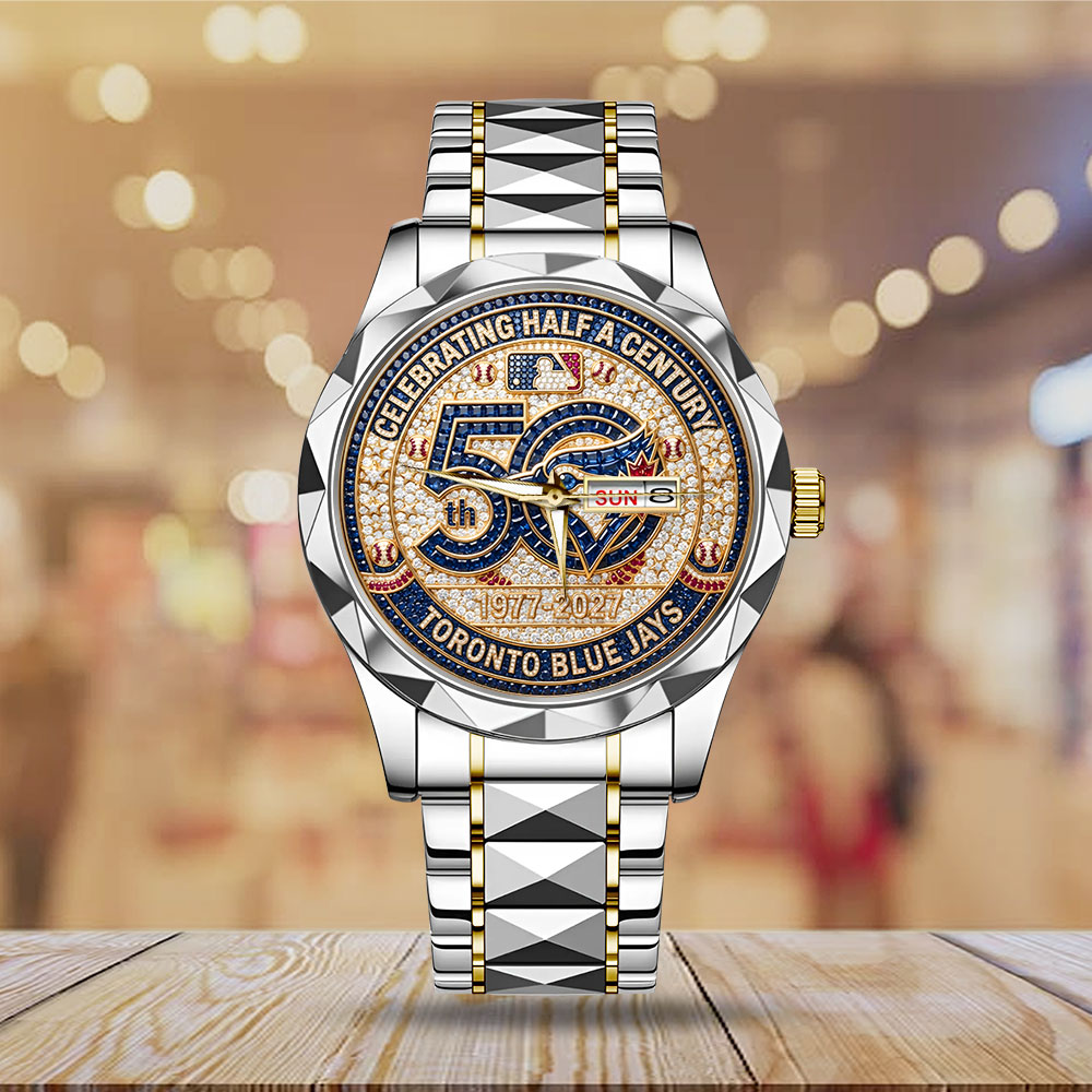 Toronto Blue Jays 50th Anniversary Alloy Luxury Quartz Watch – GNE5916